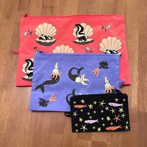 BAGGU pouch set - Merbunny, Star Fish, Half Shell Skunk